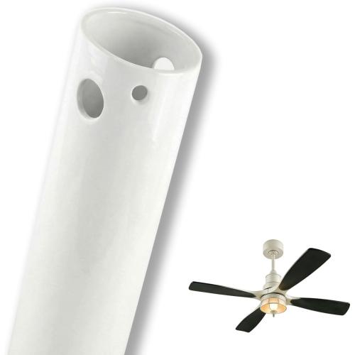 Ruiyang 48 inch Ceiling Fan Downrod with Extension Cord,4 FT Downrod for Ceiling Fan,1 inch Outside Diameter,Ceiling Boom Suitable for a Wide Range of Fans (White,Not Threaded)