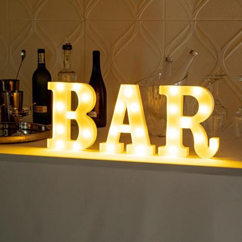 Restaurantware Illumify 6.9 x 1.2 x 8.7 Inch Light Up Letter 1 Durable Marquee LED Light - Letter A Touchproof White Plastic Party Light Keyhole Slot For Parties Weddings Or Special Events