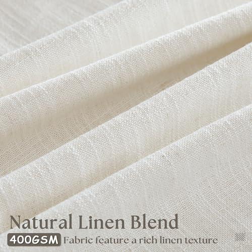 TWODRAPES Natural Extra Wide 60 Inch Width Pinch Pleated 96 Inch Curtains