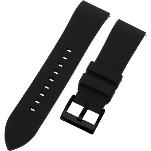 Silicone Watch Band for Men - Black Quick Release Watch Band for Women Soft - Waterproof Smart Watch Bracelet Clasp - Correa de Silicona para Reloj Replacement - 18mm 19mm 20mm 21mm 22mm 24mm