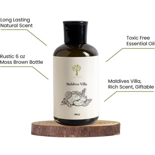 PRISTINE Maldives Villa/Inspired by Marriott Hotel Reed Diffuser Refill with Reed Sticks | Citrusy Grapefruit, Apple/Ocean Breeze/Sandalwood Oil Diffuser Refills | Hotel Reed Diffuser Oil Refill