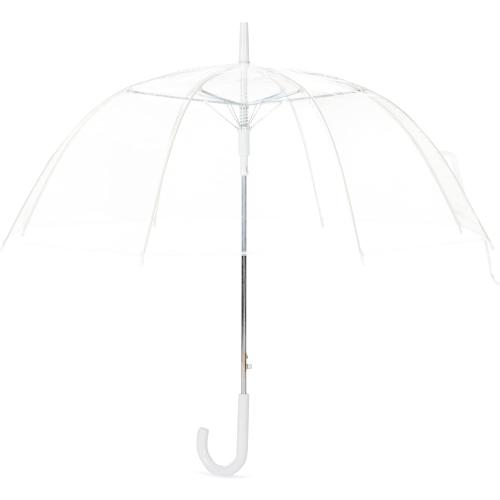 Clear Umbrella for Rain, Round Bubble Umbrella for Wedding, With Wide Coverage , Auto Open, Strong Fiberglass Frame, Steel Shaft, Spoke Protectors for Safety