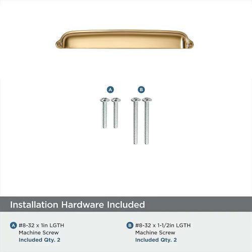 khtumeware 2 Pack Champagne Bronze Cup Pulls 4 Inch Center to Center - Cabinet & Drawer Handles for Kitchen Hardware