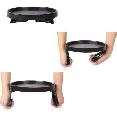 Black 9.8 Sofa Armrest Clip Table – No-Slip Couch Tray for Drinks, Snacks, Remote, Gamepads, Adjustable Armchair Table for Living Room, Bedroom, Dorm – Fits Most Armrests