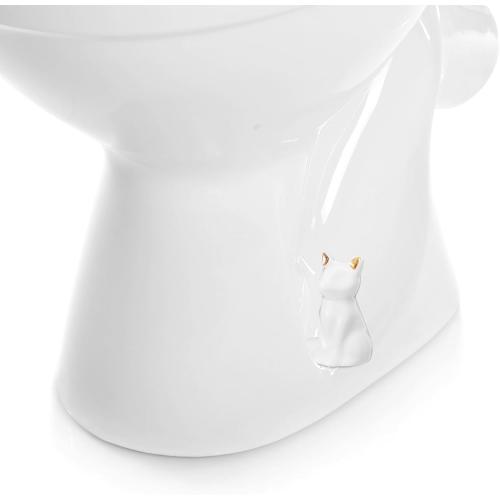 2 Pcs Toilet Bolt Caps, Ceramic Toilet Bolt Covers Decorative Cute Animals Home Bathroom Decor for Easy installation Avoid Rusting(White,Cat)