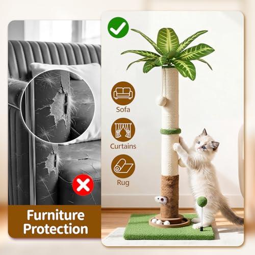 35 Tall Palm Tree Cat Scratching Post Vertical for Indoor Cats