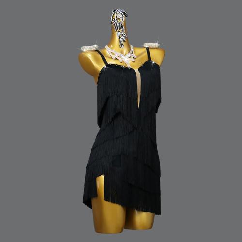 Size M...Fringe Latin Dance Dresses for Women Fringe Salsa Dance Outfit Ballroom Competition Dancewear Competition Performance