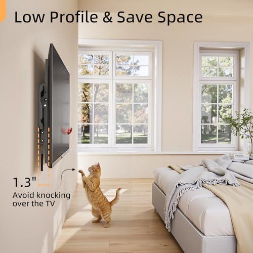 IWORKBORAD 55 65 75 85 inch Tilting TV Wall Mount for 32-90 '' TVs, Low Profile TV Mount Bracket, Safe Lock & Quick Release, Max VESA 600x400mm, 24 inch Studs,132 lbs, Fit Most 55  75  85  86 TVs