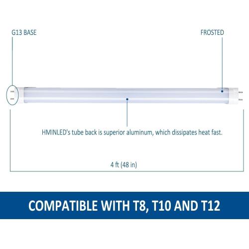 LED Light Bulbs Fluorescent T8 Replacement Tube 4ft Bulb T12 Ballast Bypass Lights 3000K Warm White Milky Cover 4-Pack