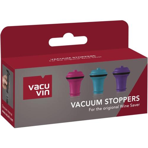 Vacu Vin Wine Saver Vacuum Stoppers – Set of 12 Multicolor – Airtight Seal to Keep Wine Fresh Up to a Week – Compatible with Vacu Vin Wine Saver Pump – Reusable & Dishwasher Safe