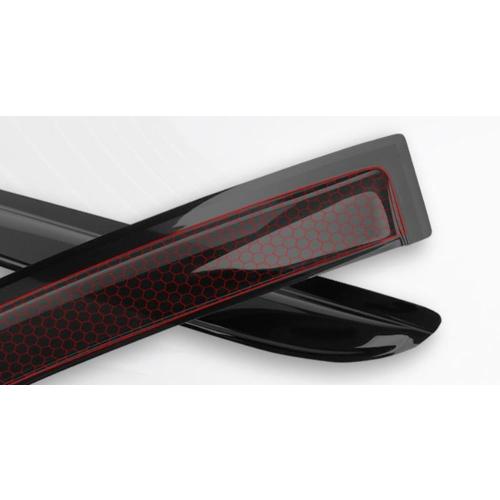 4pcs Out-Channel Window Deflectors for Ford Fiesta Hatchback 09-19 94547 | Outside Mount Adhesive Guards No-Drill Install Reduce Wind Noise Tape-On Acrylic Dark Smoke Rain Guard Shades Sunproof Visors
