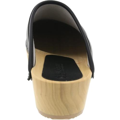Size 42..Bjork Maja Wood Open Back Leather Clogs