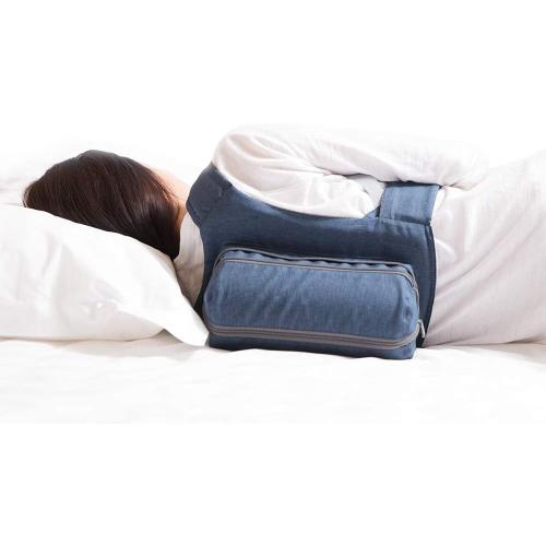 Size 16inch Color Blue WoodyKnows Side-Sleeping Backpack, Sleep Position Trainer, Sleeping on The Side Alleviates Snoring Caused by Throat Issues (Small, Back Width＜16 Inch or 40 cm)