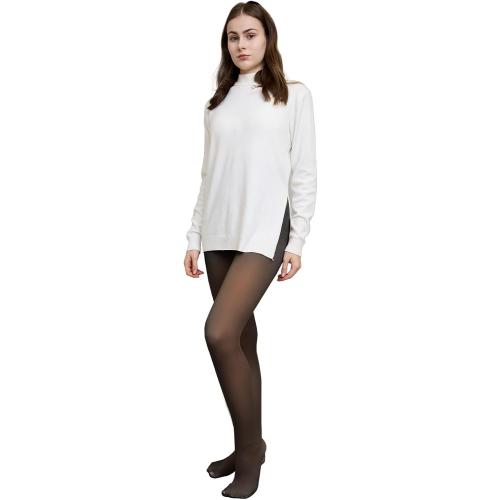 Size  M ...EXQUISLIFE Fleece Lined Tights Sheer Women - Fake Translucent Warm Pantyhose Leggings Sheer Thick Tights, for Winter