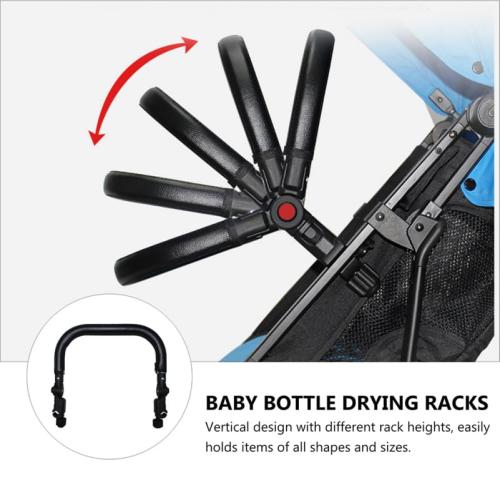 Kisangel Replacement Stroller Bumper Bar Universal Adjustable Detachable Baby Stroller Handle Armrest Crossbar Compatible with Most Baby Strollers Pu Leather Soft Durable