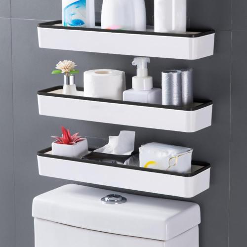 Eforcase Bathroom Shelves for Wall Organizer - Bathroom Shelves Over Toilet Wall Mounted Floating Shelves Tray Farmhouse Shelf Toilet Paper Storage Organizer No Drilling Hang Walls Storage Holder