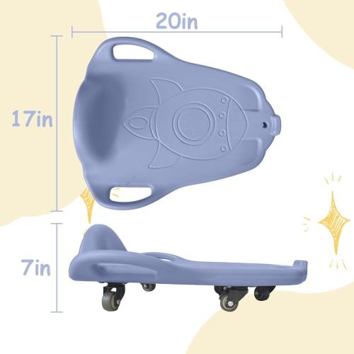 Floor Scooter Board with Elevated Handles, 5 Non-Marring Wheels Anti Roll away, 20L x 17W, Easy Connection, Kids Sports Activities