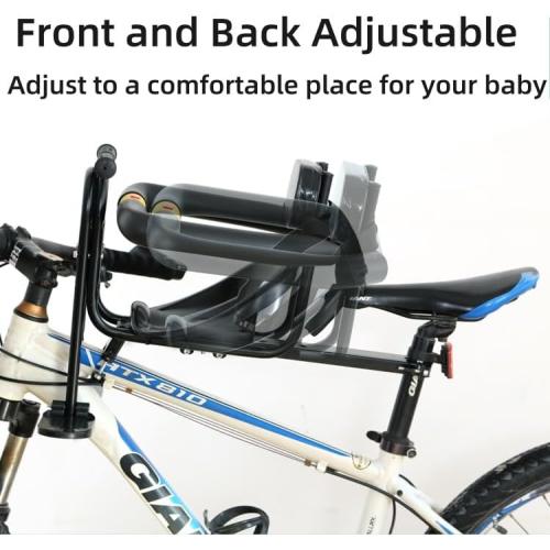 Latest Baby Bike Seat, Front Mounted Toddlers Bike Seat with Guadrail Front Back Rest Foot Pedals, Suitable for Mountain Bike Road Bike seat for Children Age 8M to 6Y