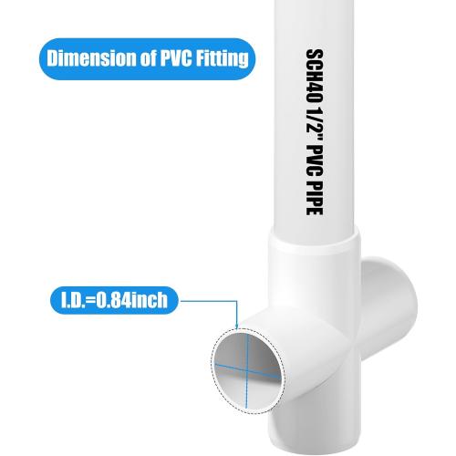 20PCS 4 Way Cross PVC Fittings 1/2Inch, SCH40 Furniture Grade Elbow Fitting Heavy Duty PVC Pipe Connector for Water Supplies, DIY Garden Shelf & Greenhouse
