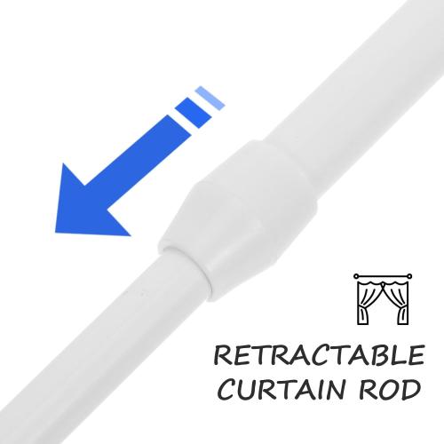 Nail-Free Tension Pole Adjustable Door Curtain Rod and Shower Curtain Rod 55-90Cm White 2Pcs for Bathroom and Window Use