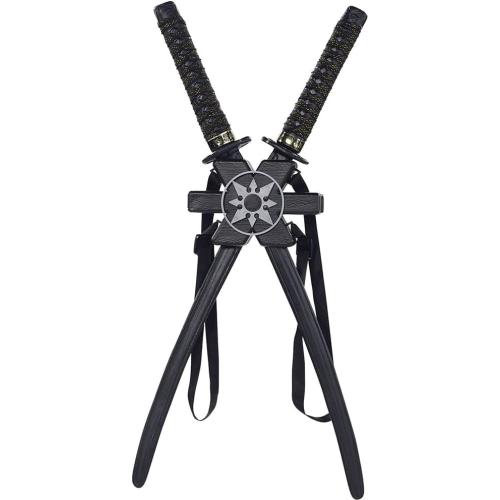 Black Ninja Double Sword Costume Accessory - 29, 1 Pc - Premium Quality Design For Ultimate Stealth & Performance - Perfect For Cosplay, Costumes & Role Playing