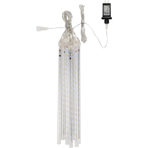 LJLNION Meteor Shower Lights, 12 Inch Outdoor Icicles Christmas Lights, 8 Tubes 288 LED Iciclelights Snow Falling Light, Connectable Raindrop Light, Xmas Wedding Party Tree Holiday Decor, Multicolor