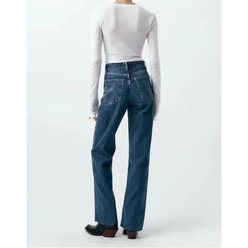Size 28 AG-ED Denim Women's High Waisted Stretchy Wide Leg Jeans Loose Trendy Denim Pants with Pocket