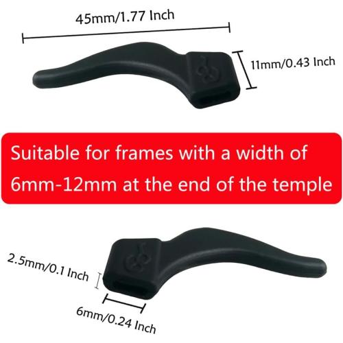 YINGFENG 22 Pairs Black Silicone Eyeglass Ear Grip with Storage Box, Anti Slip Eyeglass Retainer, Premium Silicone Ear Hook, Never Worry About Missing Your Glasses or Sunglasses Again