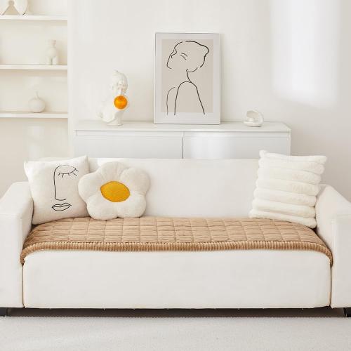 Awjcsv Couch Cover for Dogs Washable, Fuzzy Pet Couch Covers for 3 Cushion Sofa Pet Friendly, Non Slip Sofa Cover (Light Brown, 27.6 X 70.9/70 X 180cm)