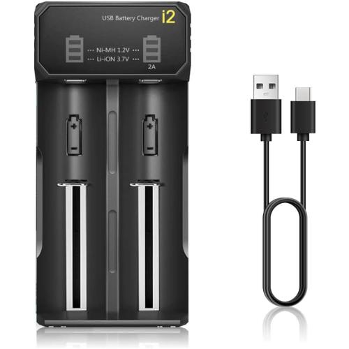 18650 Battery Charger for 3.7V/3.6V Li-ion Batteries 26650 18650 21700 14500 16340(RCR123), Ni-MH/Ni-Cd AA AAA C Batteries-Upgraded