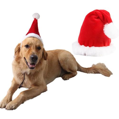 Adjustable 3D Christmas Santa Hat for Dogs Cats (Large)