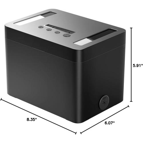 Metal Timed Lock Box with Emergency Unlocking, Phone Locked Box with Timer, Locking Container, Audio Prompt, Self-Control Safe Locker for Cellphone/iPad Mini/Medicine Gift Idea for Men Women