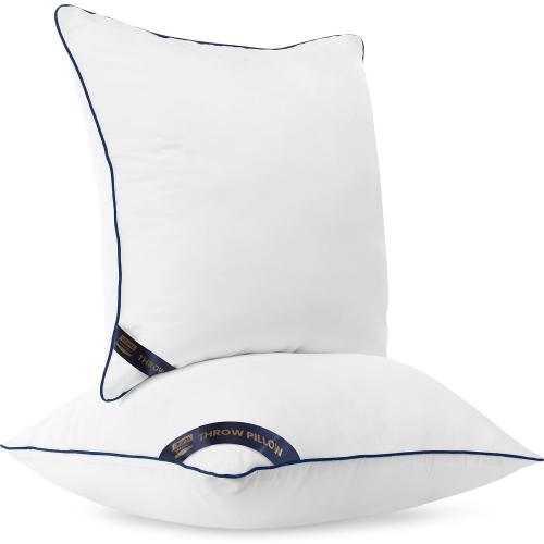 Utopia Bedding Throw Pillow Inserts (Pack of 2, White), 18 x 18 Inches Decorative Indoor Pillows for Sofa, Bed, Couch, Cushion Sham Stuffer