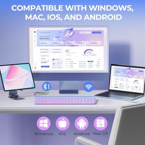 seenda CU-301 Bluetooth Keyboard for iPad,Blue&Purple