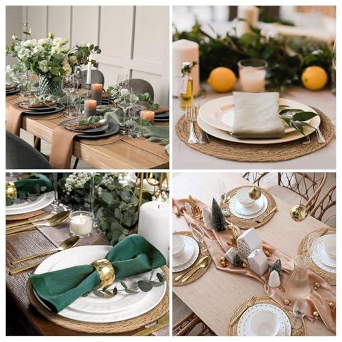 BAVIFY 13 Round Woven Placemats Set of 10, Plate Chargers for Dining Table