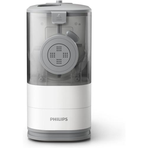 Philips Kitchen Appliances Compact Pasta and Noodle Maker, Viva Collection, Comes with 3 Default Classic Pasta Shaping Discs, Fully Automatic, Recipe Book, Small, White (HR2370/05)
