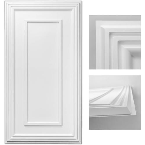 Art3d Drop Ceiling Tiles, 24x48in. White (12-Pack), Polyvinyl Chloride (PVC), Glue Down