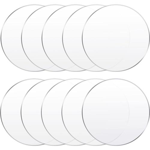 Yalikop 10 Pcs 6 Inch Acrylic Blanks Ornament Round Clear Acrylic Christmas Disc Circle Clear Christmas Ornaments Blank Plastic DIY Disc Circle Crafts for Xmas Decor Crafting Making and Painting