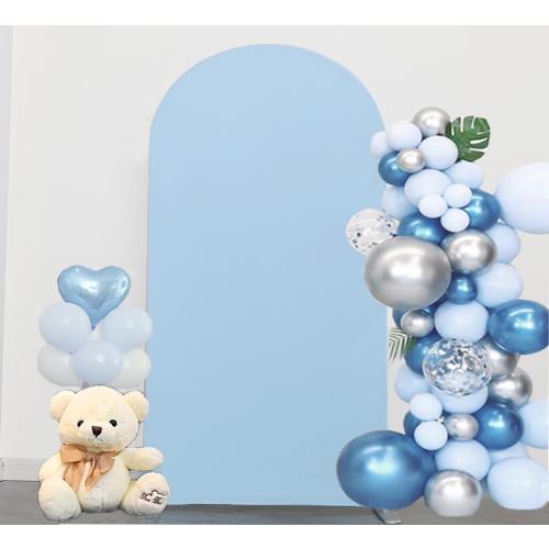 7.2 FT Arch Backdrop Cover, JFDYDM Baby Blue Wedding Arch Cover 7.2 FT, Baby Blue Chiara Backdrop Cover for Party Baby Shower Proposal Birthday