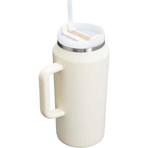 STANLEY Quencher H2.0 Tumbler with Handle & Straw 64 oz | Flowstate 3-Position Lid | Large Capacity for Travel & Sports | Insulated Stainless Steel Cup | BPA-Free | Cream 2.0