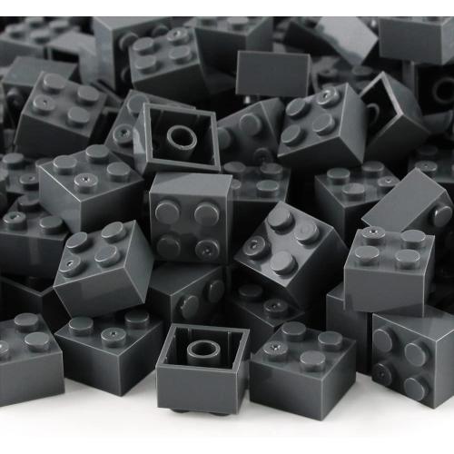 Feleph 2x2 Bricks Dark Stone Gray 400 Pieces Parts Classic Building Creative Play Blocks Set Toy Compatible with 3003 Major Brick Brands