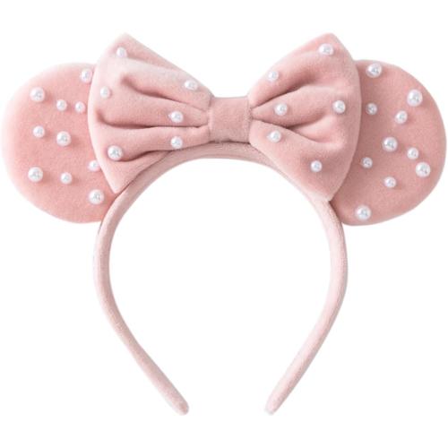 KARETT Sequins Mouse Ears Headband With Glitter Bow Cosplay Costumes Princess Party Decorations For Girls Women