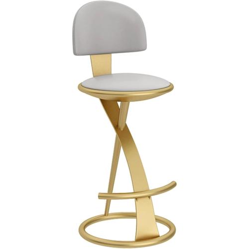 Modern Round Bar Stools with Backs and Footrest, Thick Upholstered Barstools with Sturdy Metal Frame, Kitchen Height Stools for Dining Room, Kitchen Island, Party