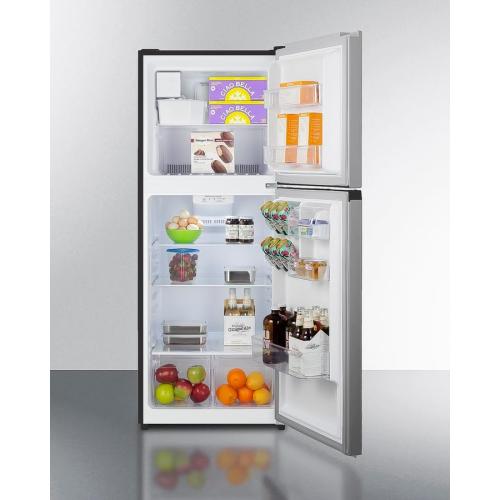 FF1089PLIM 24 Wide Top Mount Refrigerator-Freezer with Icemaker, 10 cu.ft, Defrost Type, Stainless Steel Look, Frost-free Operation, ADA Compliant, Interior Light (Stainless Steel)