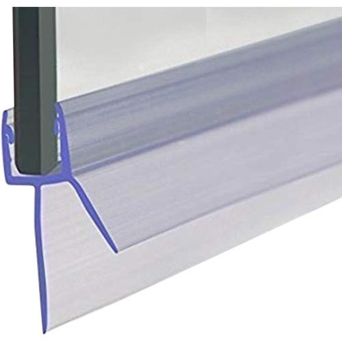Frameless Shower Door Bottom Seal with Drip Rail 1/2 Thick Glass 33 Long Sweep - Glass Door Seal Strip Stop Shower Leaks