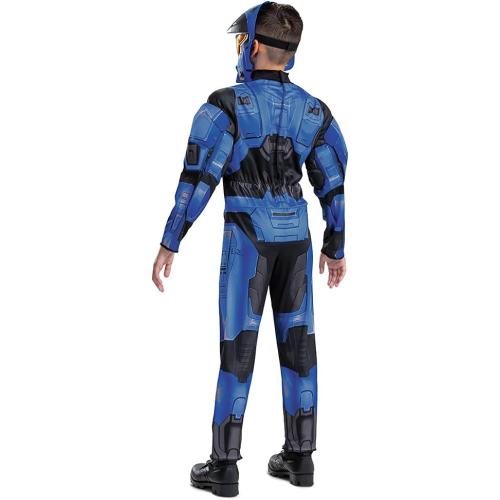 Size L/XL...Halo Spartan Costume, Official Halo Blue Full Spartan Armor Muscle Jumpsuit and Mask