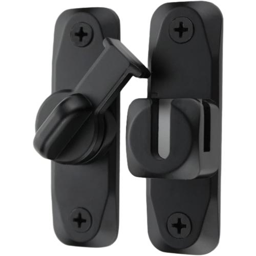 Flip Door Latch Black 180 Degree Heavy Duty Bar Gate Latches Safety Door Lock, Bold Thickened Anti-Rust Update Design (90-180Filp Door Latch)