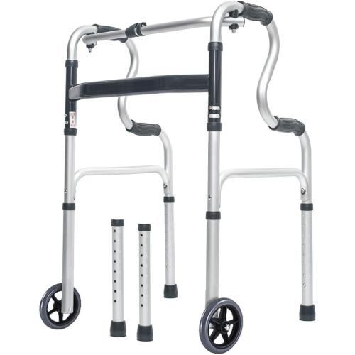 Folding Walker with Wheels,Stand-Up Aid,Portable,Lightweight,Aluminum Alloy