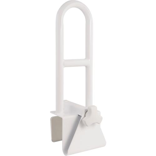 Vaunn Medical Adjustable Bathtub Safety Rail Shower Grab Bar Handle, Stainless Steel, White
