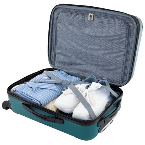 Travelers Club Chicago Hardside Expandable Spinner Luggage, Teal, 22 Carry-On